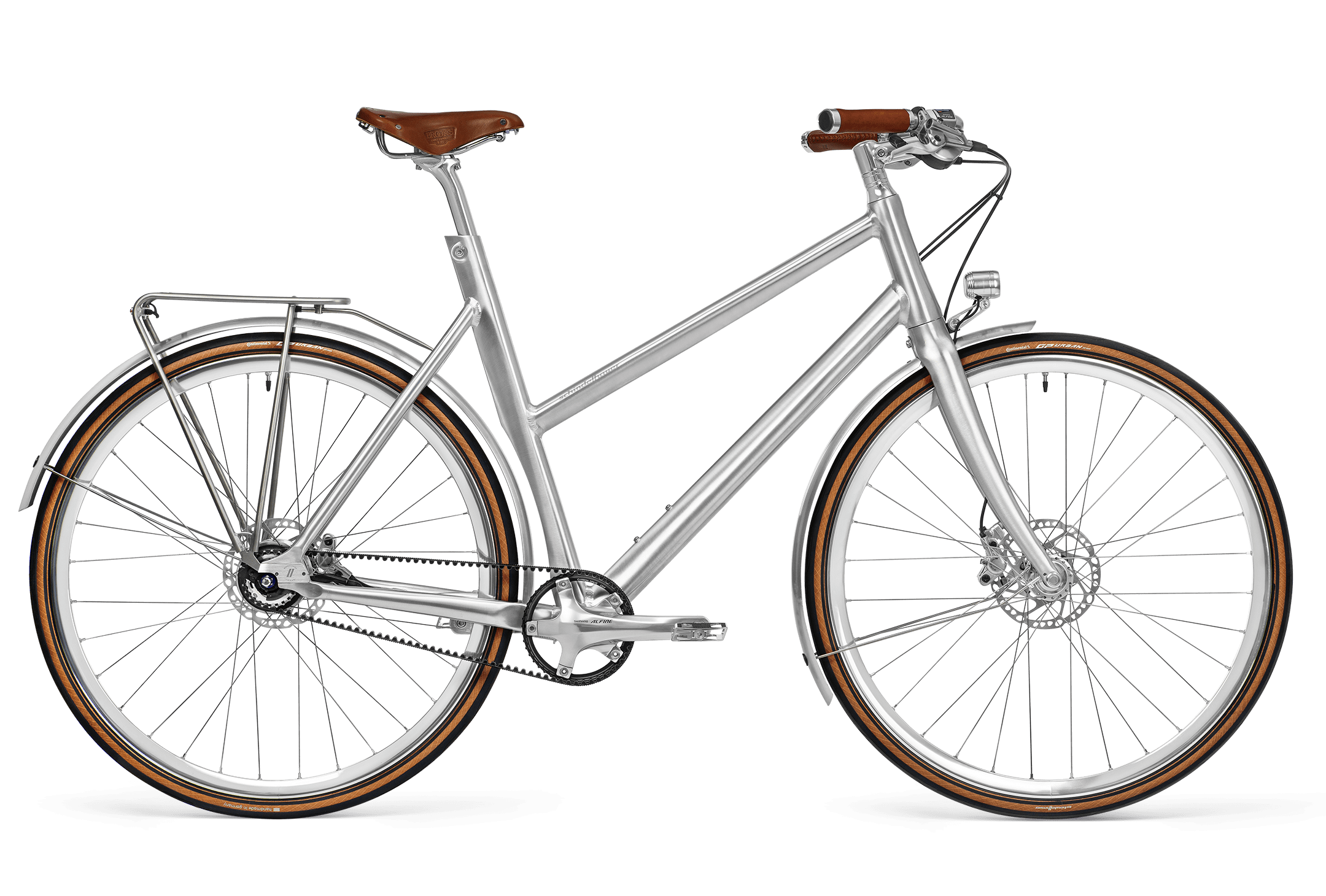 Comfortable and functional - Frieda is the perfect bike for urban and rural jaunts, uncompromisingly combining sophisticated design with comfort. Mudguards, integrated lighting and a slim pannier rack are fitted as standard.