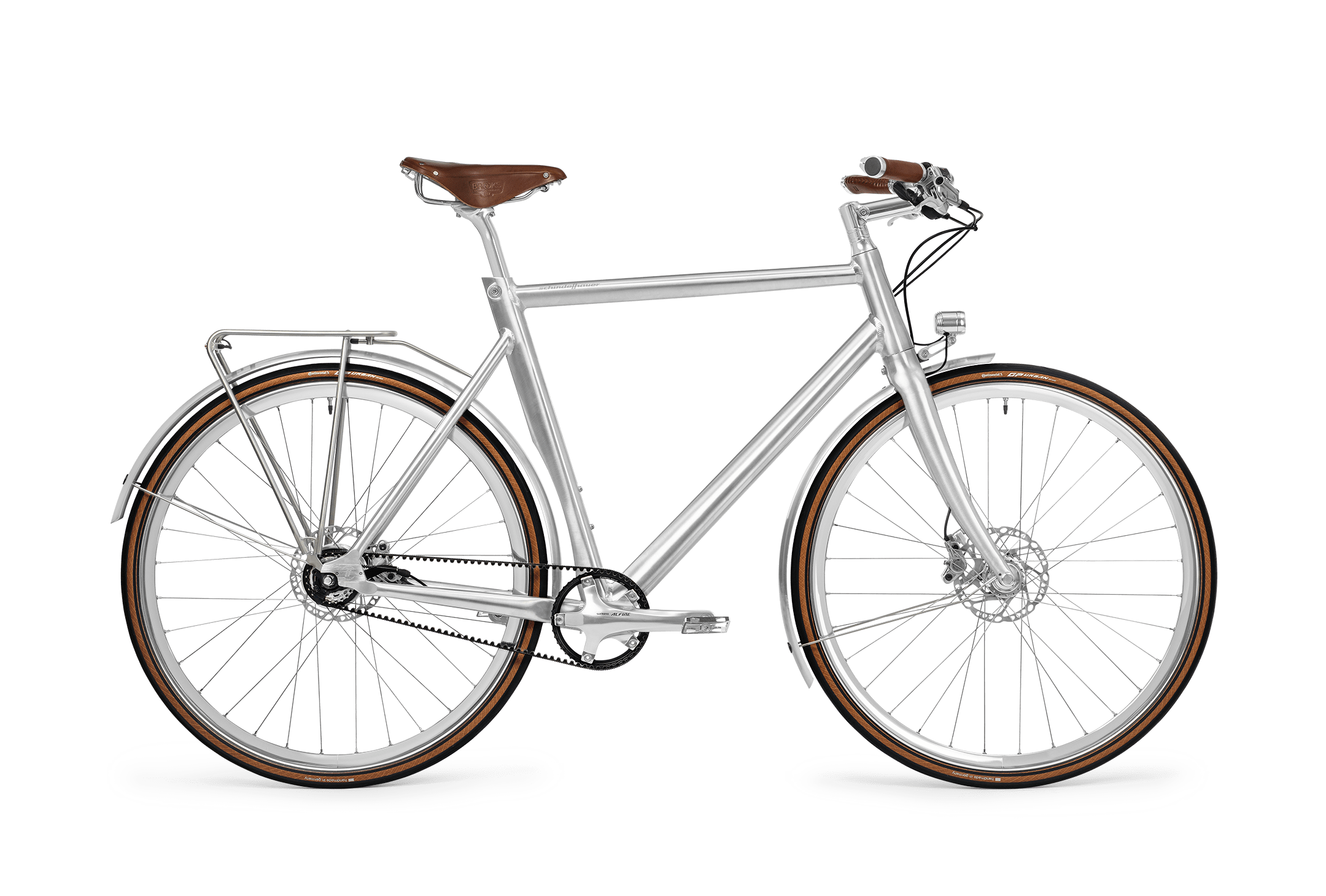 Comfortable and functional - Friedrich is the perfect bike for urban and rural jaunts, uncompromisingly combining sophisticated design with comfort. Mudguards, integrated lighting and a slim pannier rack are fitted as standard.

